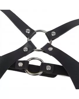 SUBBLIME - GANZKÖRPERHARNESS MIT LEDERSCHNALLEN SCHWARZ EINE GRÖSSE