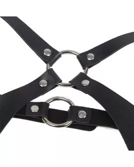 SUBBLIME - GANZKÖRPERHARNESS MIT LEDERSCHNALLEN SCHWARZ EINE GRÖSSE