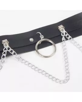 SUBBLIME - GÜRTEL UND STRUMPFBAND MIT RINGEN UND KETTE DETAIL EINE GRÖSSE
