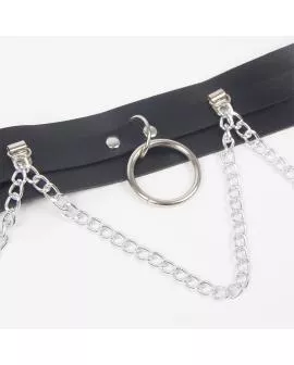 Sublime - Strumpfbandgürtel mit Ringen und Kette - One Size