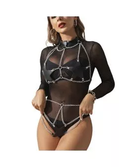 Subblime Ganzkörperharness mit Sternkettendetail - Eine Größe