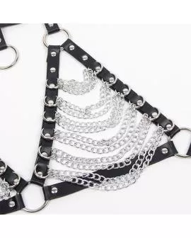 Subblime Harness-BH und Halskette mit Ketten - Eine Größe