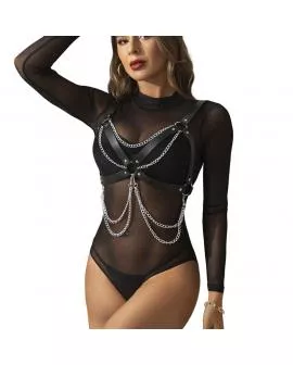 SUBBLIME - HARNESS-BH MIT KETTENDETAIL, EINE GRÖSSE