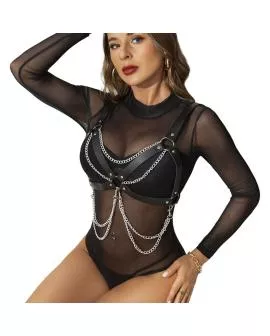 SUBBLIME - HARNESS-BH MIT KETTENDETAIL, EINE GRÖSSE