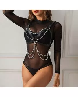 SUBBLIME - HARNESS-BH MIT KETTENDETAIL, EINE GRÖSSE