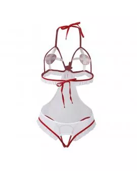SUBBLIME - SEXY KRANKENSCHWESTERKOSTÜM MIT SCHRITTFREIEM AUSSCHNITT 