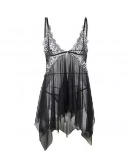 SUBBLIME - BABYDOLL-STOFF TÜLL BRUSTSPITZE 