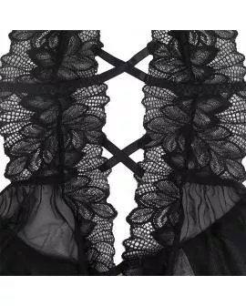 SUBBLIME - TEDDY-HALTER-NECK-BARE-BACK-SPITZE SCHWARZ 