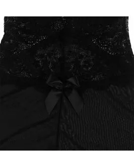SUBBLIME - BABYDOLL-TÜLLSTOFF MIT SPITZE UND BLUMENDETAIL SCHWARZ 