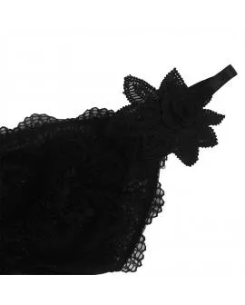 SUBBLIME - Babydoll Tüll Spitze Blumen Schwarz