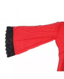 SUBBLIME - TRANSPARENTER STOFFMANTEL MIT SPITZENDETAIL ROT 