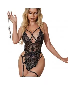 SUBBLIME - Sexy Polizeikostüm mit Spitze Schwarz