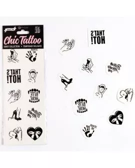 Secret Play - Set mit 10 Temporären Tattoos Kinky Collection
