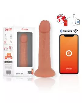 ONINDER - GROSSER BOGOTÁ-VIBRATORDILDO, 9 GESCHWINDIGKEITEN, NATÜRLICH, 22 CM -O- 4,5 CM - KOSTENLOSE APP