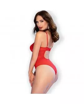 CHILIROSE - CR 4689 BODYSUIT OUVERT OBERTEIL ROT 