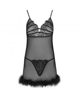 LIVCO Corsetti - Zerunam Babydoll-Set - Schwarzer Tanga