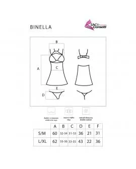 LIVCO CORSETTI FASHION - BINELLA SET BABYDOLL + TANGA SCHWARZ
