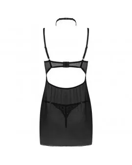 LIVCO CORSETTI FASHION - BINELLA SET BABYDOLL + TANGA SCHWARZ
