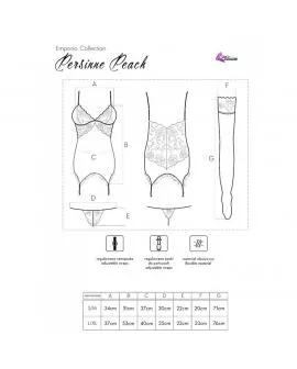 LIVCO CORSETTI FASHION - PERSINNE PEACH SET KORSET + HÖSCHEN + STRÜMPFE