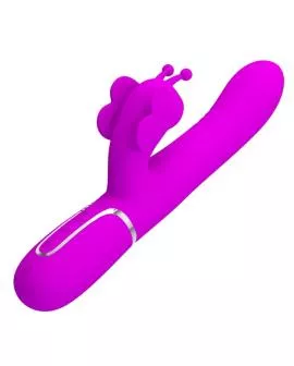 PRETTY LOVE - MULTIFUNKTIONS-KANINCHENVIBRATOR 4 IN 1 SCHMETTERLING FUCHSIA