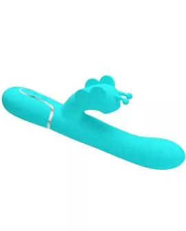PRETTY LOVE - MULTIFUNKTIONS-KANINCHENVIBRATOR 4 IN 1 SCHMETTERLING AQUAGRÜN