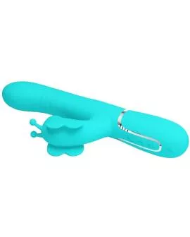 PRETTY LOVE - MULTIFUNKTIONS-KANINCHENVIBRATOR 4 IN 1 SCHMETTERLING AQUAGRÜN
