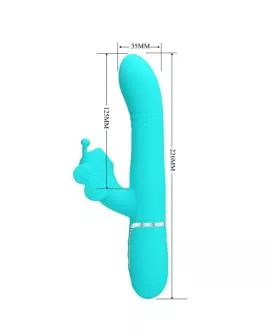 PRETTY LOVE - MULTIFUNKTIONS-KANINCHENVIBRATOR 4 IN 1 SCHMETTERLING AQUAGRÜN