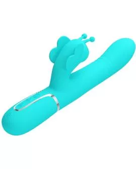 PRETTY LOVE - MULTIFUNKTIONS-KANINCHENVIBRATOR 4 IN 1 SCHMETTERLING AQUAGRÜN