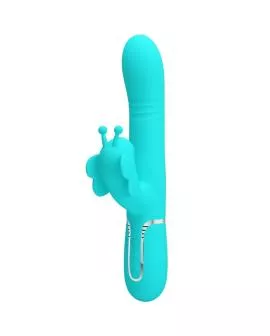 PRETTY LOVE - MULTIFUNKTIONS-KANINCHENVIBRATOR 4 IN 1 SCHMETTERLING AQUAGRÜN