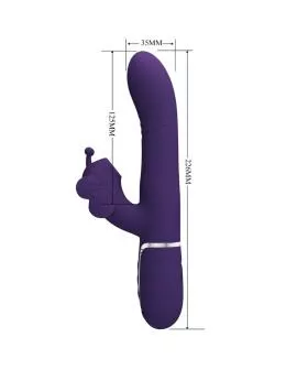 Pretty Love - 4in1 Kaninchenvibrator Schmetterling Lila