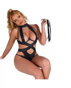 SUBBLIME - SEXY HALTER-BODY MIT HARNESS SCHWARZ 