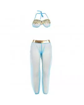 SUBBLIME - BLAUES DESSOUS-SET IM INDISCHEN STIL 