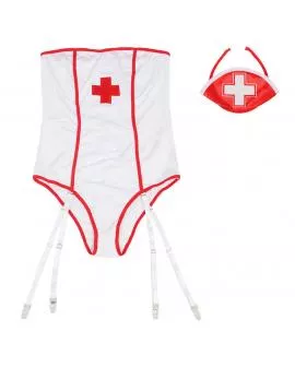 SUBBLIME - SEXY KRANKENSCHWESTERKOSTÜM MIT TEDDY 