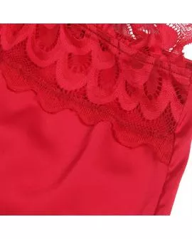 SUBBLIME - SATIN-BABYDOLL MIT SPITZE ROT 