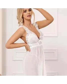 SUBBLIME - BABYDOLL V-AUSSCHNITT SPITZE WEISS S/M
