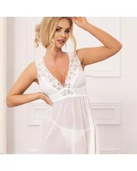 SUBBLIME - BABYDOLL V-AUSSCHNITT SPITZE WEISS L/XL