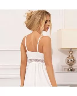 SUBBLIME Babydoll - V-Ausschnitt Schleifendetail Weiß L/XL