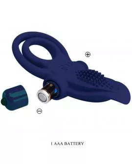 PRETTY LOVE - BRONSON DOPPELRING MIT VIBRATION BLAU