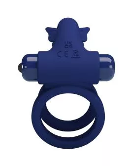 Pretty Love Jamele - Vibrations-Doppelring Schmetterling Blau