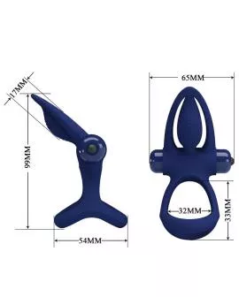 Pretty Love Mat Doppelring Vibration Stimulator - Blau