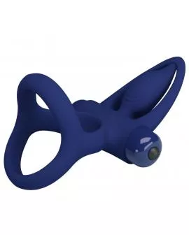 PRETTY LOVE - MAT DOPPELRING MIT VIBRATION & STIMULATOR BLAU