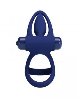 PRETTY LOVE - MAT DOPPELRING MIT VIBRATION & STIMULATOR BLAU