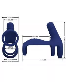 PRETTY LOVE - ELISH VIBRATIONSRING MIT VERLNGERUNG BLAU