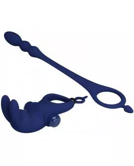 PRETTY LOVE - AYAD RABBIT VIBRATORRING MIT STECKER BLAU