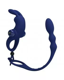 PRETTY LOVE - AYAD RABBIT VIBRATORRING MIT STECKER BLAU