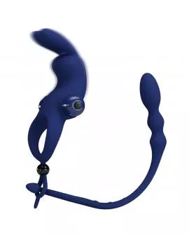 PRETTY LOVE - AYAD RABBIT VIBRATORRING MIT STECKER BLAU