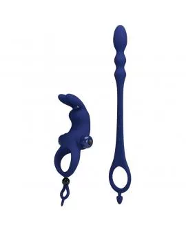 PRETTY LOVE - AYAD RABBIT VIBRATORRING MIT STECKER BLAU