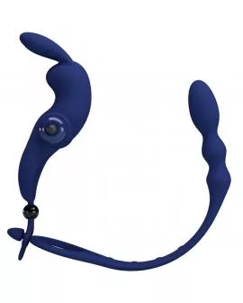 PRETTY LOVE - AYAD RABBIT VIBRATORRING MIT STECKER BLAU