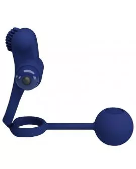 PRETTY LOVE - REMINGTON DOPPELVIBRATIONSRING MIT STECKER BLAU