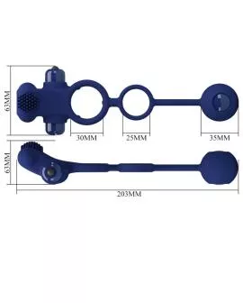 Pretty Love Remington - Doppelvibrationsring mit Stecker blau